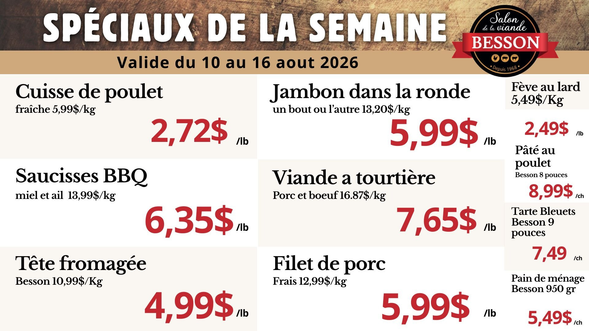 speciaux 10 au 16 aout